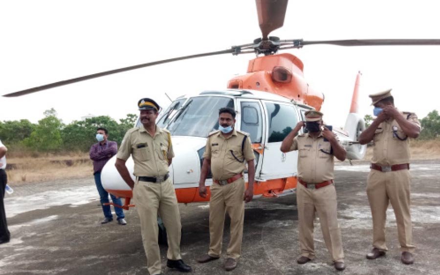 ജില്ലയിൽ പോലീസ് മേധാവിയുടെ ആകാശ നിരീക്ഷണം