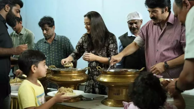 ‘കാതല്‍’ ഷൂട്ടിംഗ് പൂര്‍ത്തിയായി; സഹപ്രവർത്തകർക്ക് ഭക്ഷണം വിളമ്പി മമ്മൂട്ടിയും ജ്യോതികയും