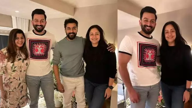 സൂര്യയ്ക്കും ജ്യോതികയ്ക്കുമൊപ്പം; ചിത്രങ്ങൾ പങ്കുവെച്ച് പൃഥ്വിരാജ്